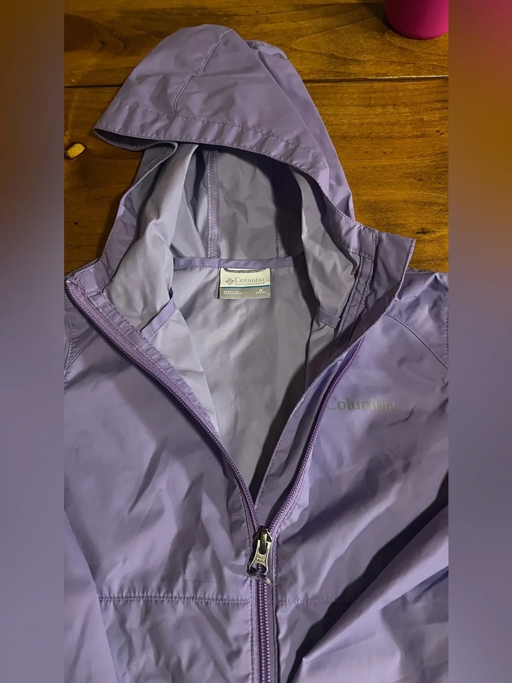 Columbia Lavender Hooded Windbreaker Jacket Kids